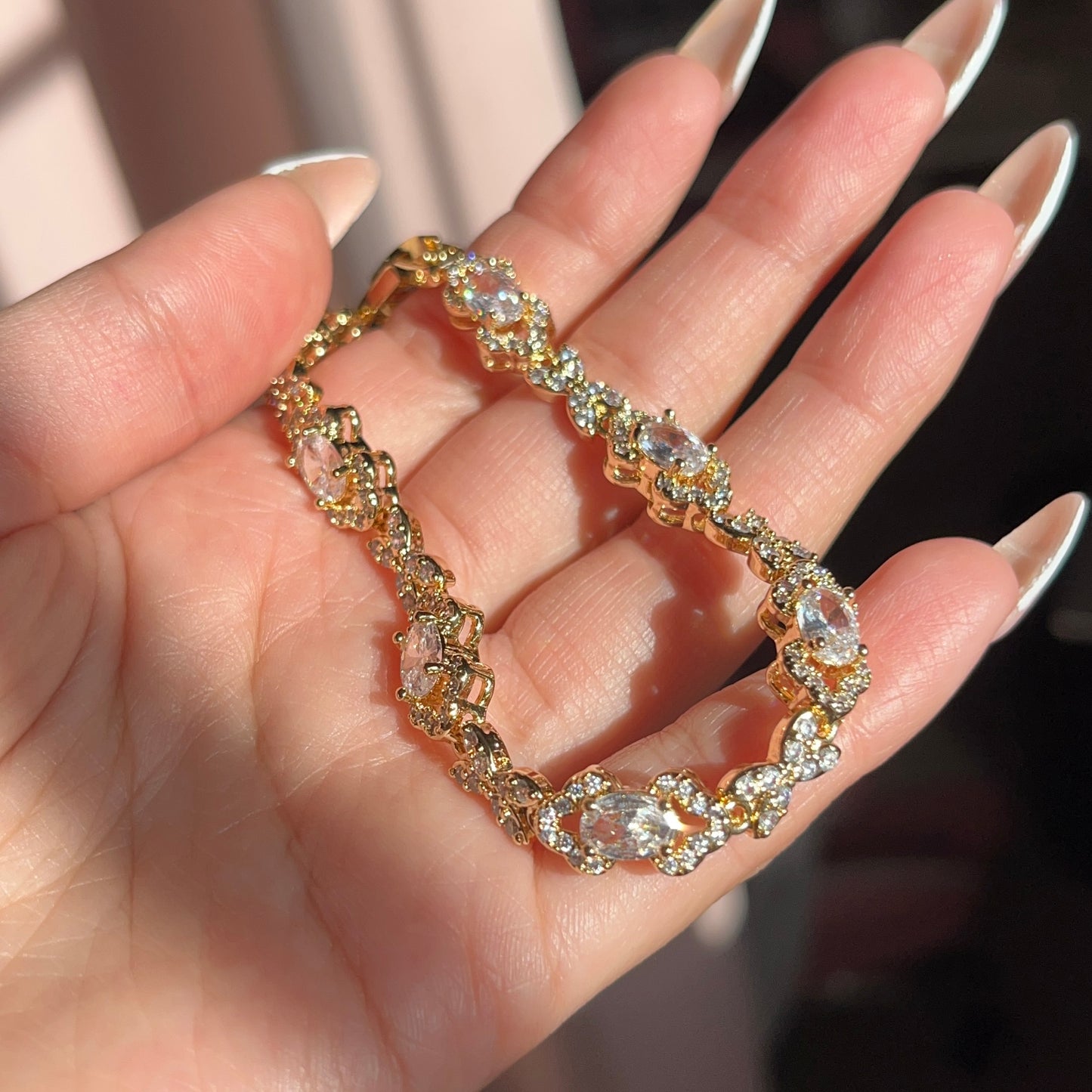 Pulsera de diamantes blancos