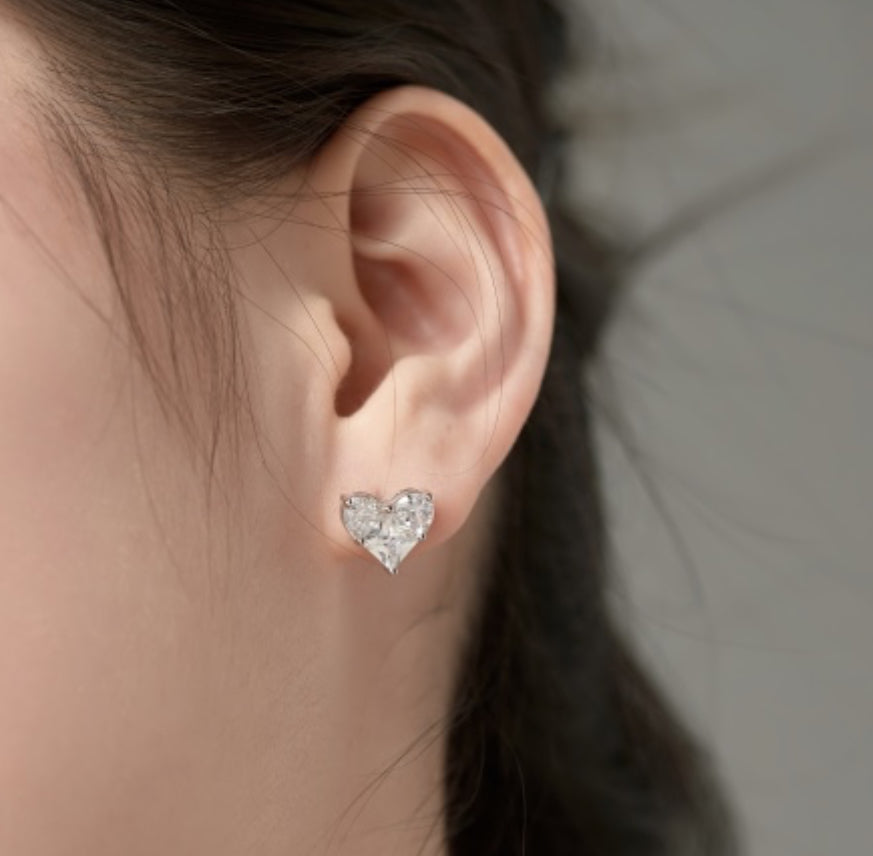 Heart stud s925 earrings