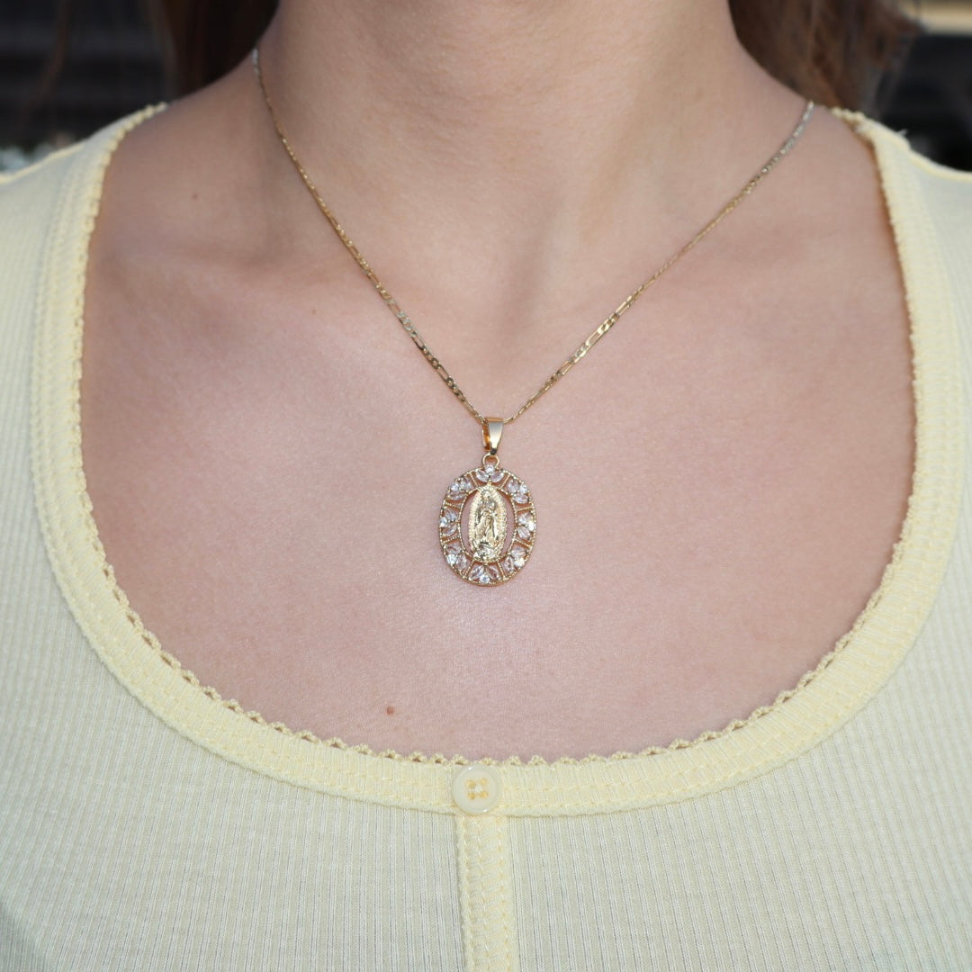 Collar flor uno Virgencita