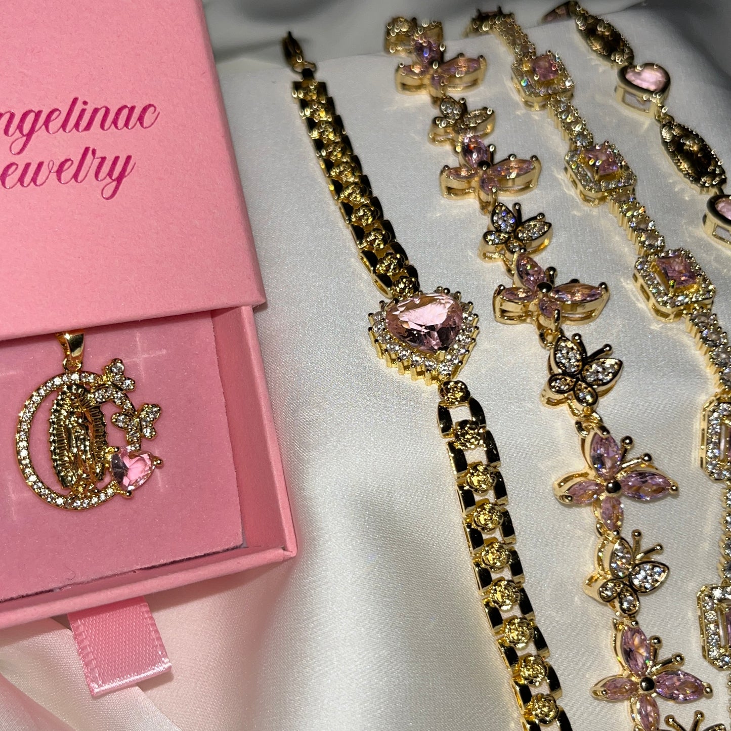 Pulsera Corazón Rosa