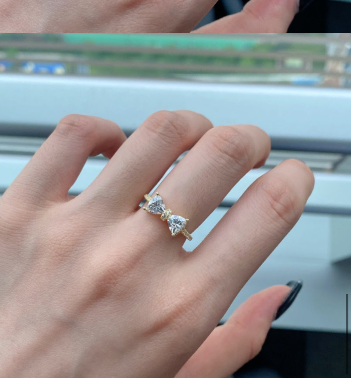 Anillo de plata de ley 925 con lazo en forma de corazón