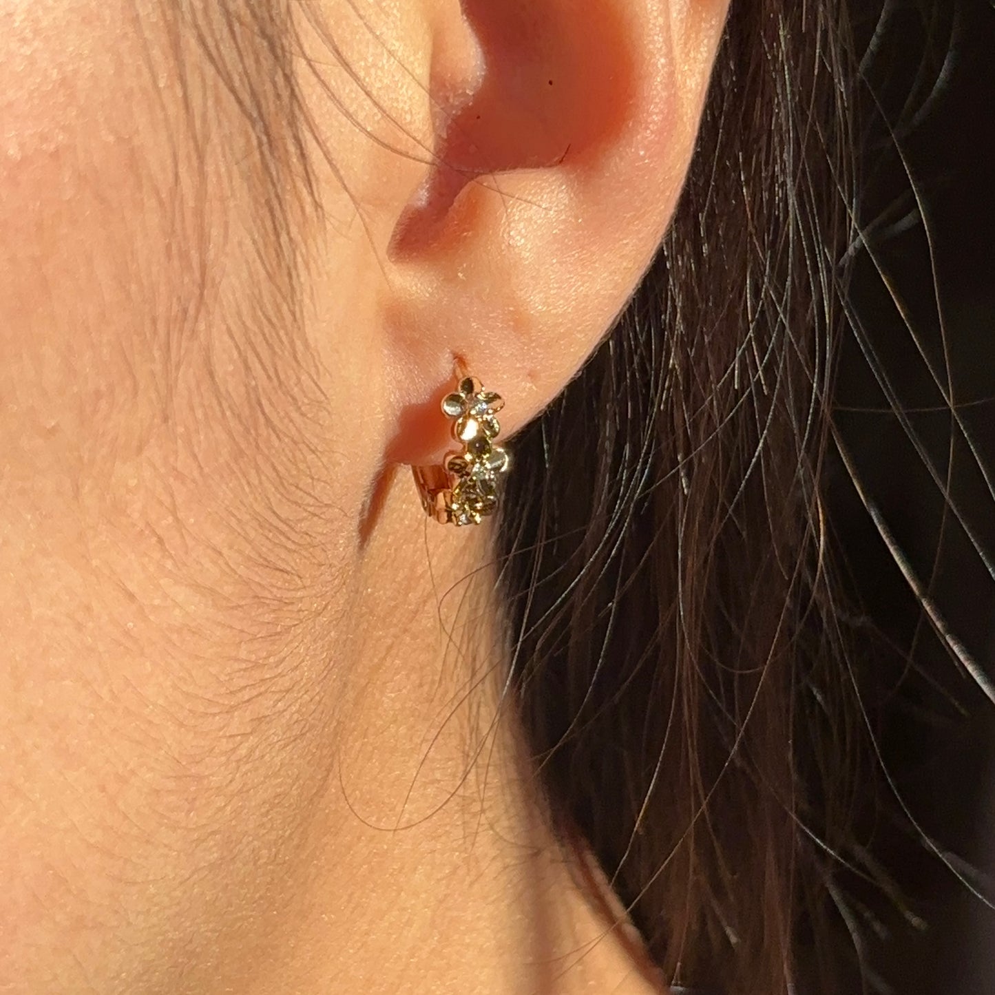 Cherry blossom mini hoops