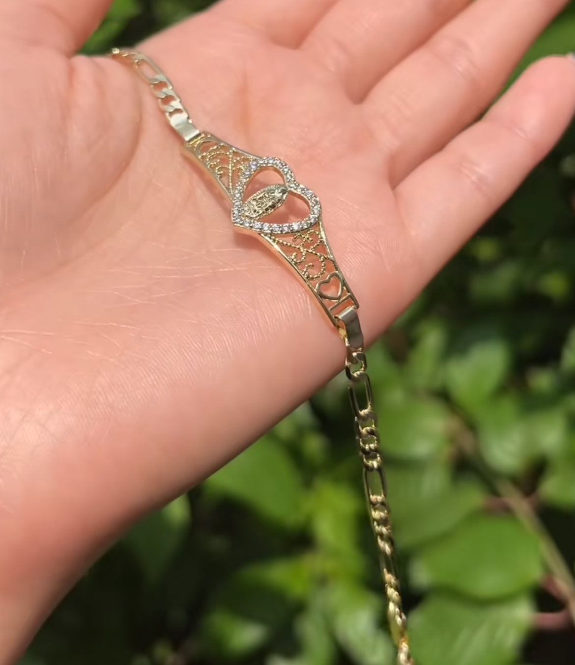 Corazón virgencita bracelet