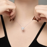 Collar de plata de ley 925 con corazón blanco