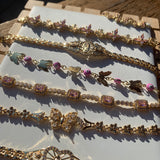 Pulsera de diamantes rosas