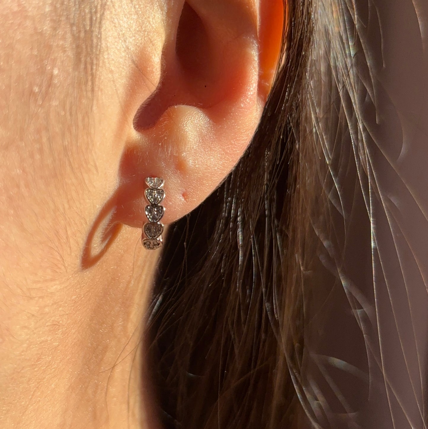 Silver mini hoops