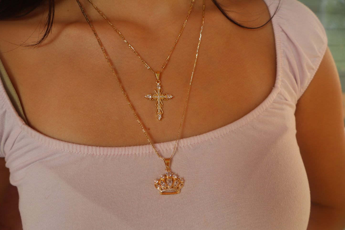 White Cross  Reina necklace