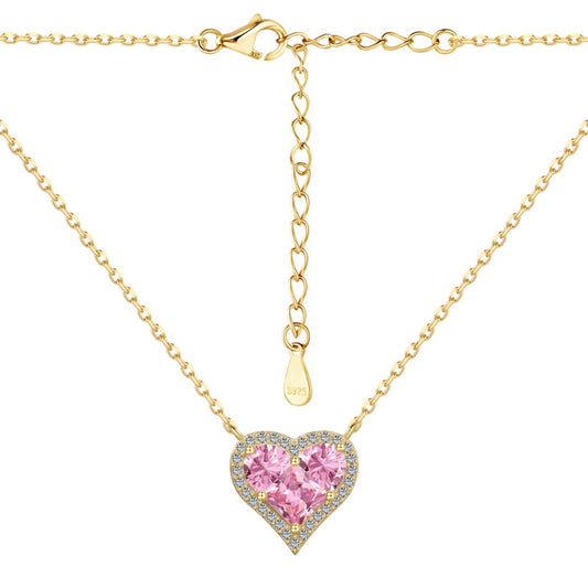 #2 Pink Heart 925 Sterling Silver Necklace