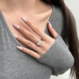 Anillo de plata de ley 925 con mariposa angélica blanca