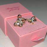 Pendientes de mariposa con forma de corazón