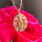 Flower uno Virgencita necklace