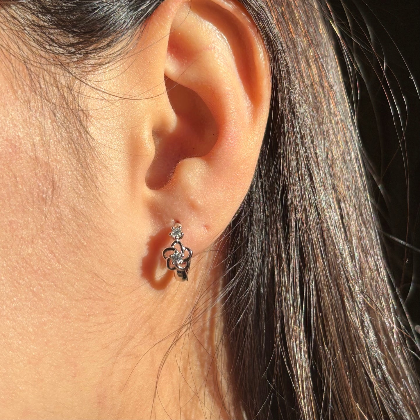 Silver mini hoops
