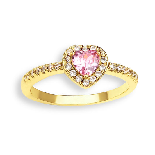 Pink heart ring