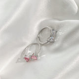 Anillo de plata de ley 925 con lazo en forma de corazón