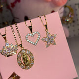 Flower uno Virgencita necklace