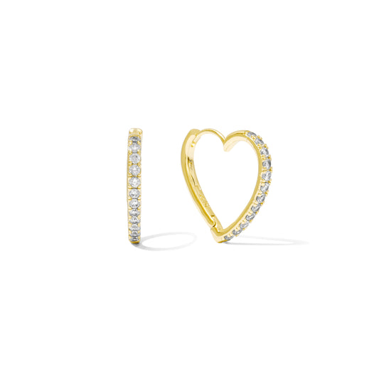 Sparkly  heart hoop earrings