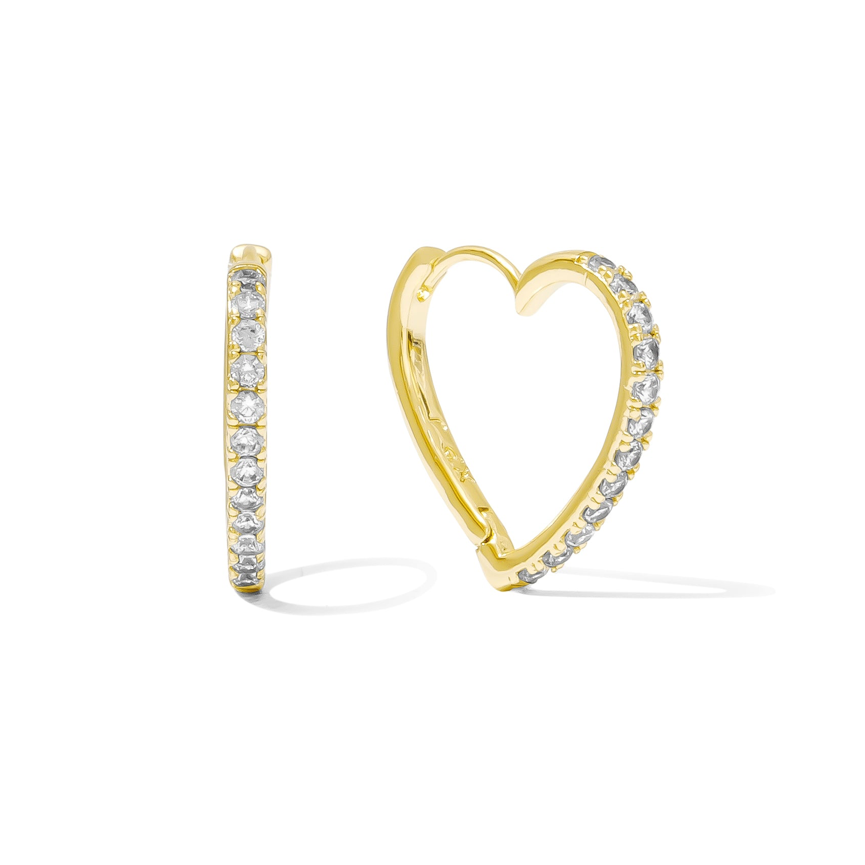 Sparkly  heart hoop earrings