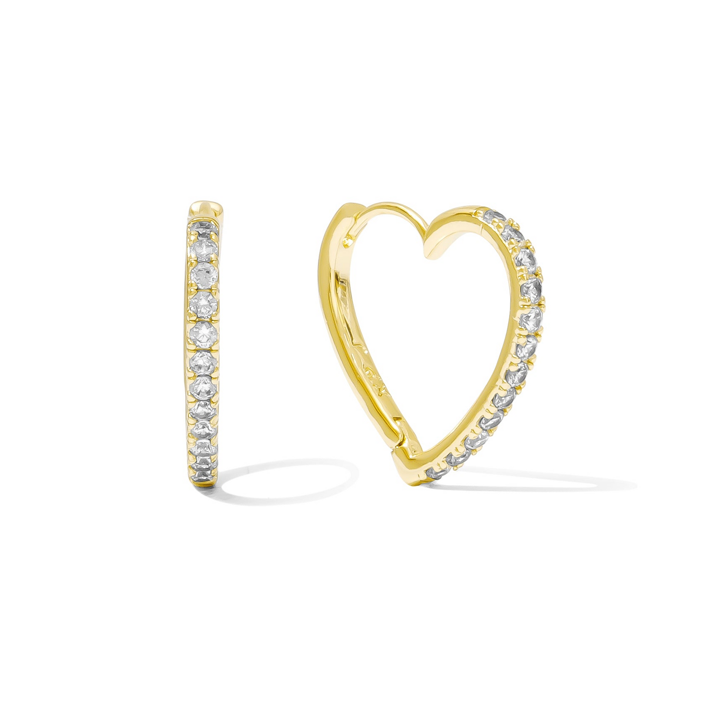 Sparkly  heart hoop earrings