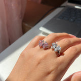 Anillo de plata de ley 925 con mariposa angélica blanca