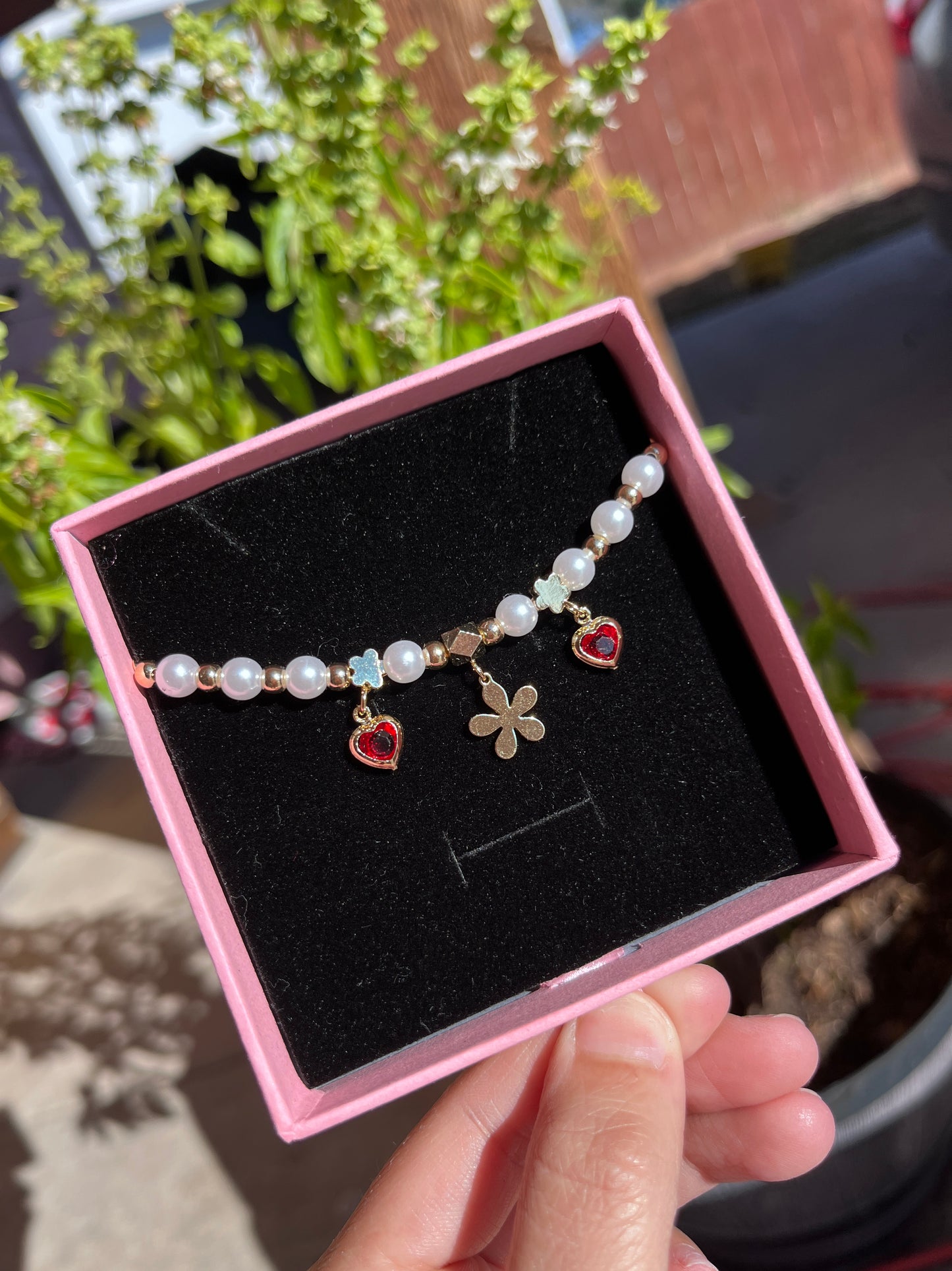 Red Flower bracelet