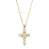 Sparkly Virgin Mary Cross Necklace