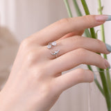 Selena Moon Heart 925 Sterling Silver Ring (Adjustable)