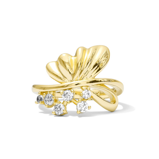 14k Gold plated Half butterfly Ring