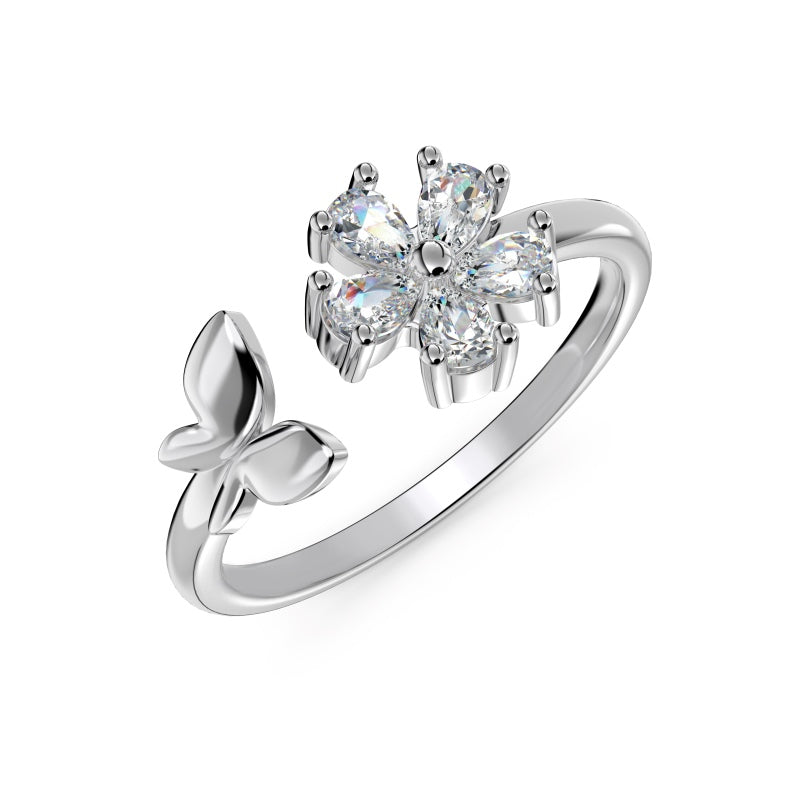 Yesi Flower 925 Sterling silver Ring  (adjustable)