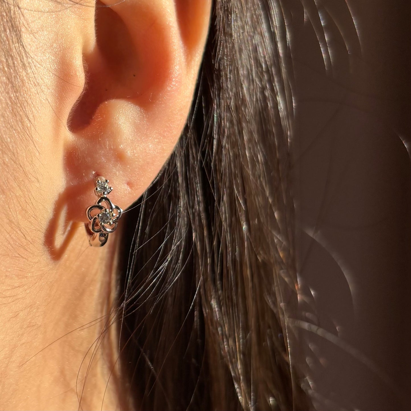 Silver mini hoops