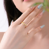 Anillo Belle Leaf de plata de ley 925