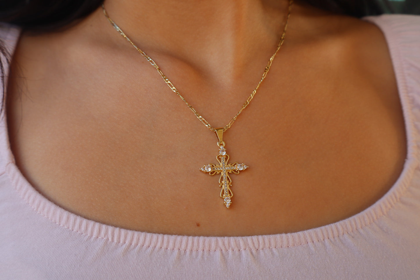 White Cross  Reina necklace