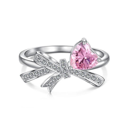 Pink Pretty Bow 925 Sterling Silver Ring