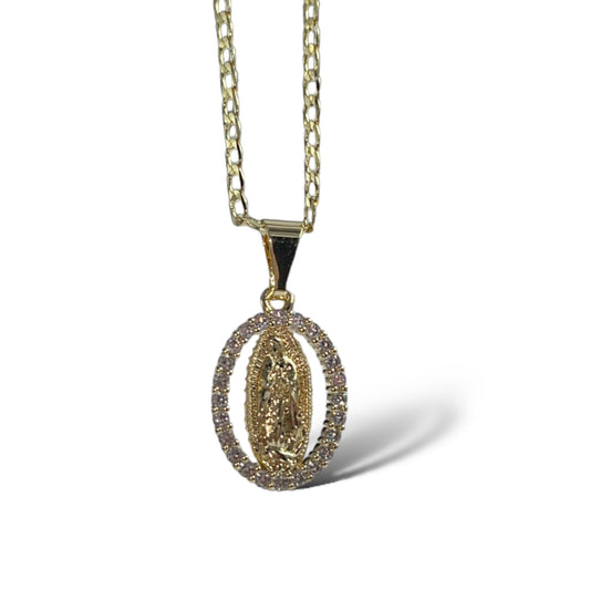 Circle Virgin Mary necklace