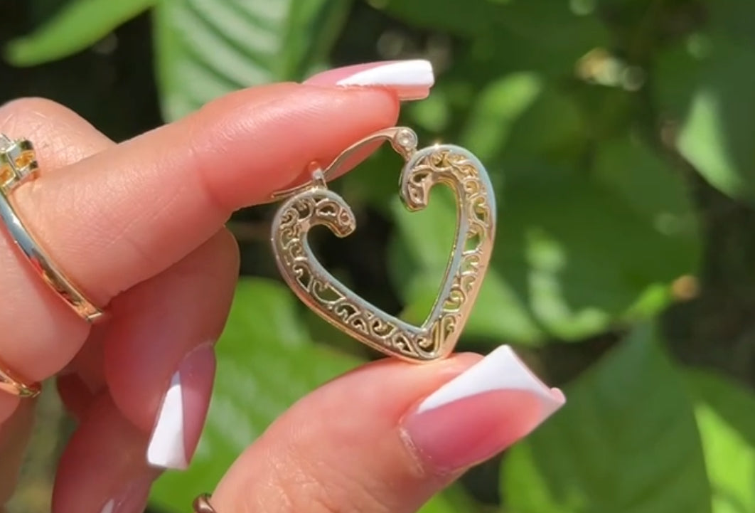 Heart hoop earrings