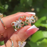 Pendientes de mariposa con forma de corazón