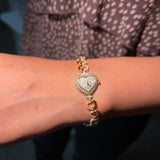 Clock heart bracelet