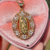 Flower uno Virgencita necklace