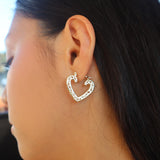 Heart hoop earrings