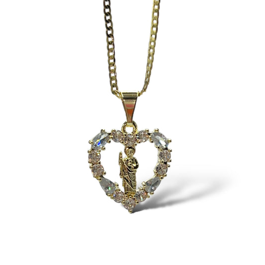 Heart San Judas necklace