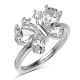 Anillo de plata de ley 925 con mariposa angélica blanca