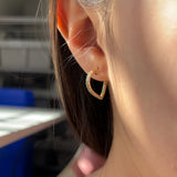 Sparkly  heart hoop earrings