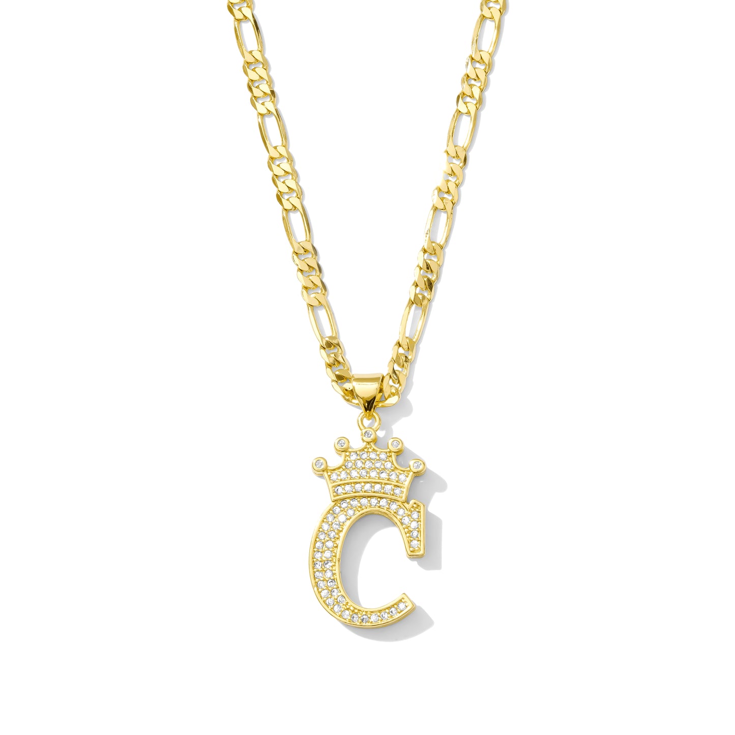 Initial necklaces with crown