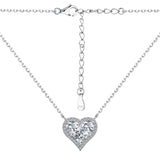 Collar de plata de ley 925 con corazón blanco