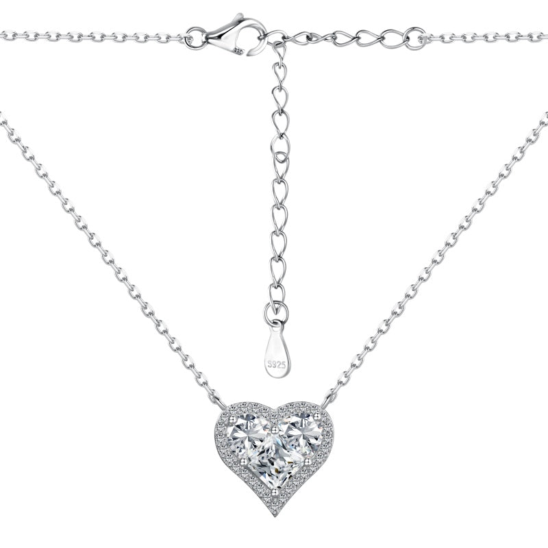 White Heart 925 Sterling Silver Necklace