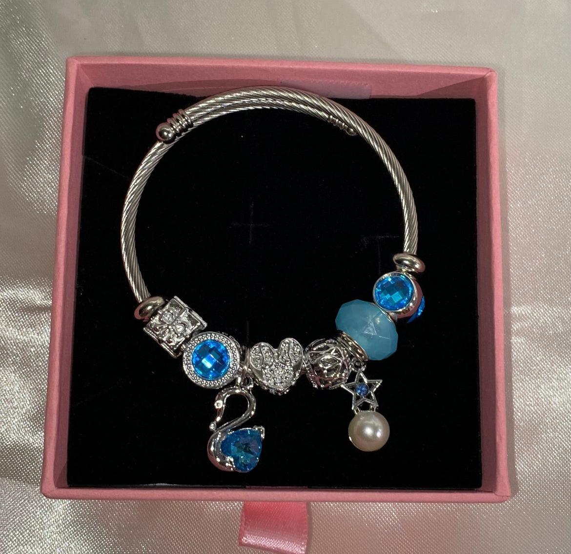 Silver charms bracelet