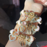 Pink flower charm bracelets
