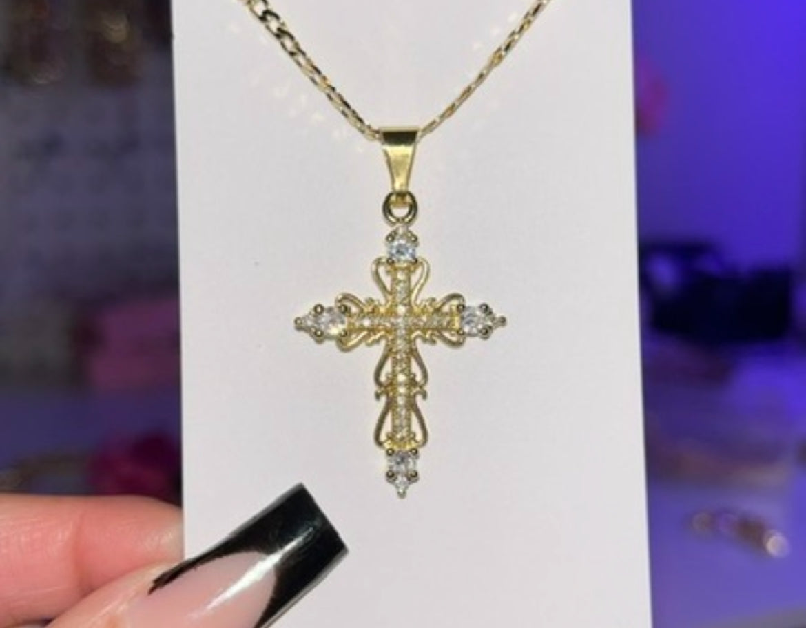 White Cross  Reina necklace