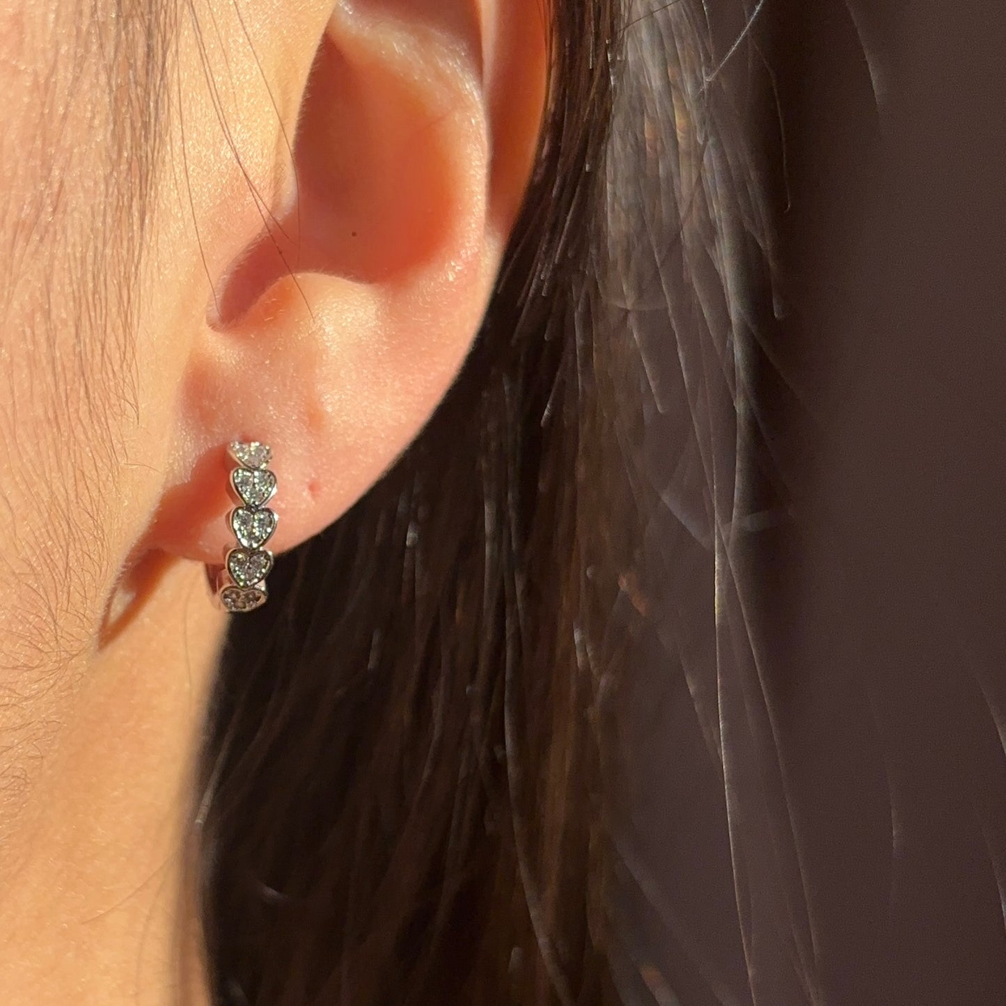 Silver mini hoops