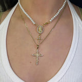 White Cross  Reina necklace