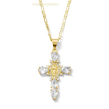 Sparkly Virgin Mary Cross Necklace
